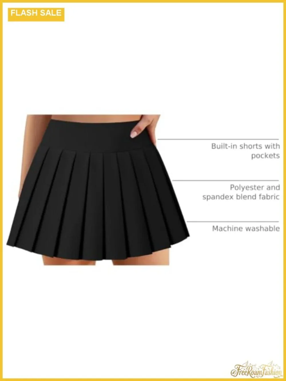 Pleated Tennis Skort High Waisted Golf Skirt with Pockets & Built-in Shorts